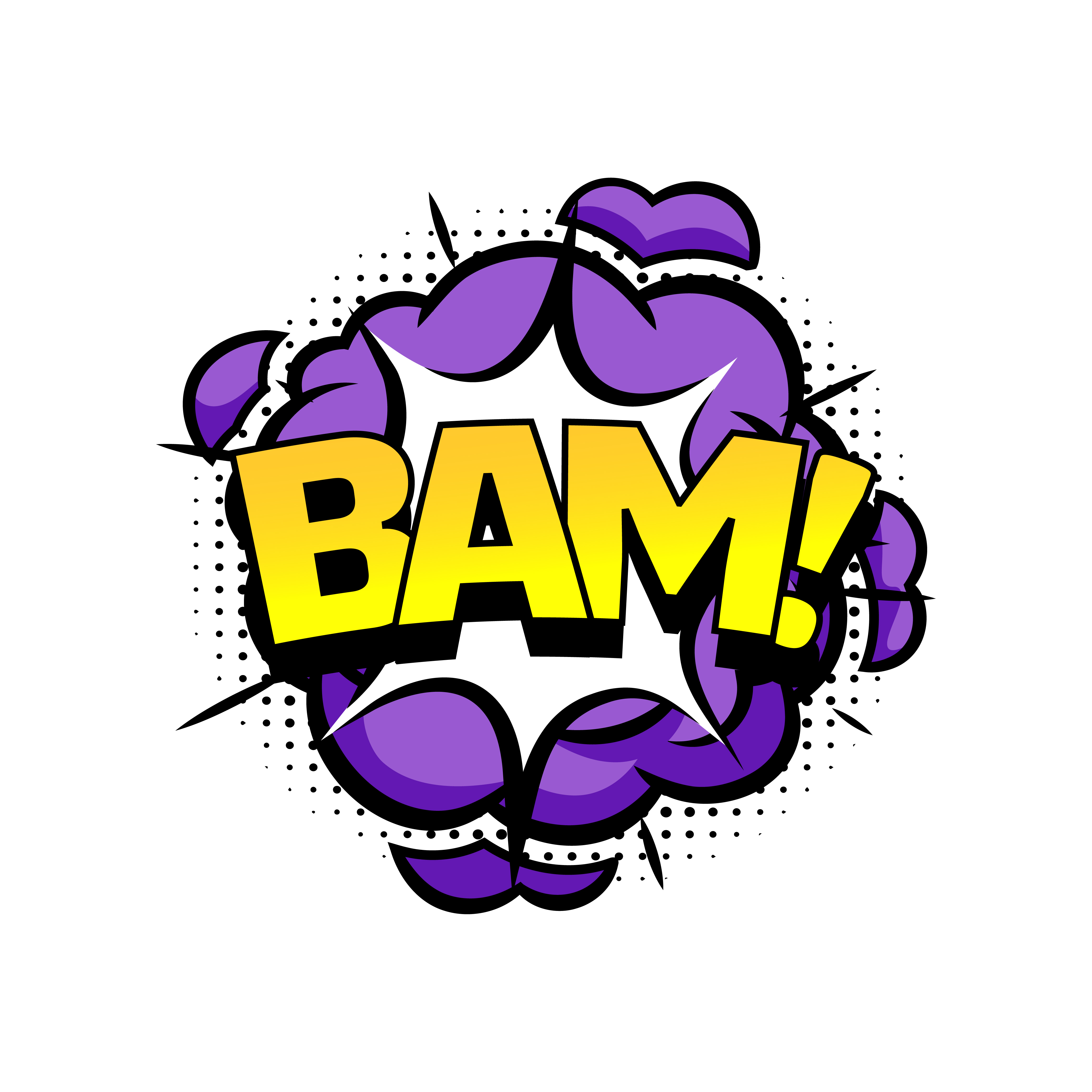 Boom comic bang. Speech bubble bam. Cartoon explosion.